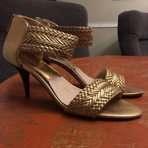 Michael Kors Gold Heels Open Toe